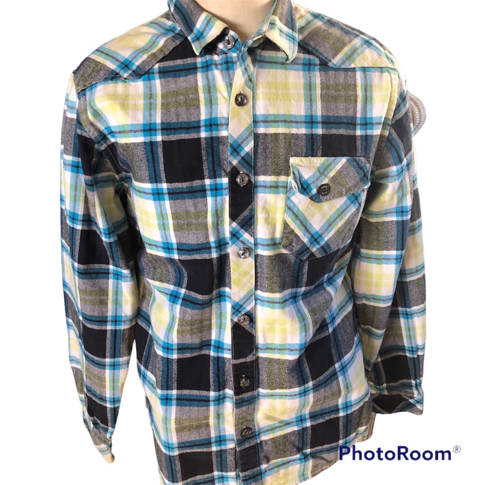 EUC Outstanding Plaid Flannel (Acrylic) Billabong Long Sleeve Warm Shirt A